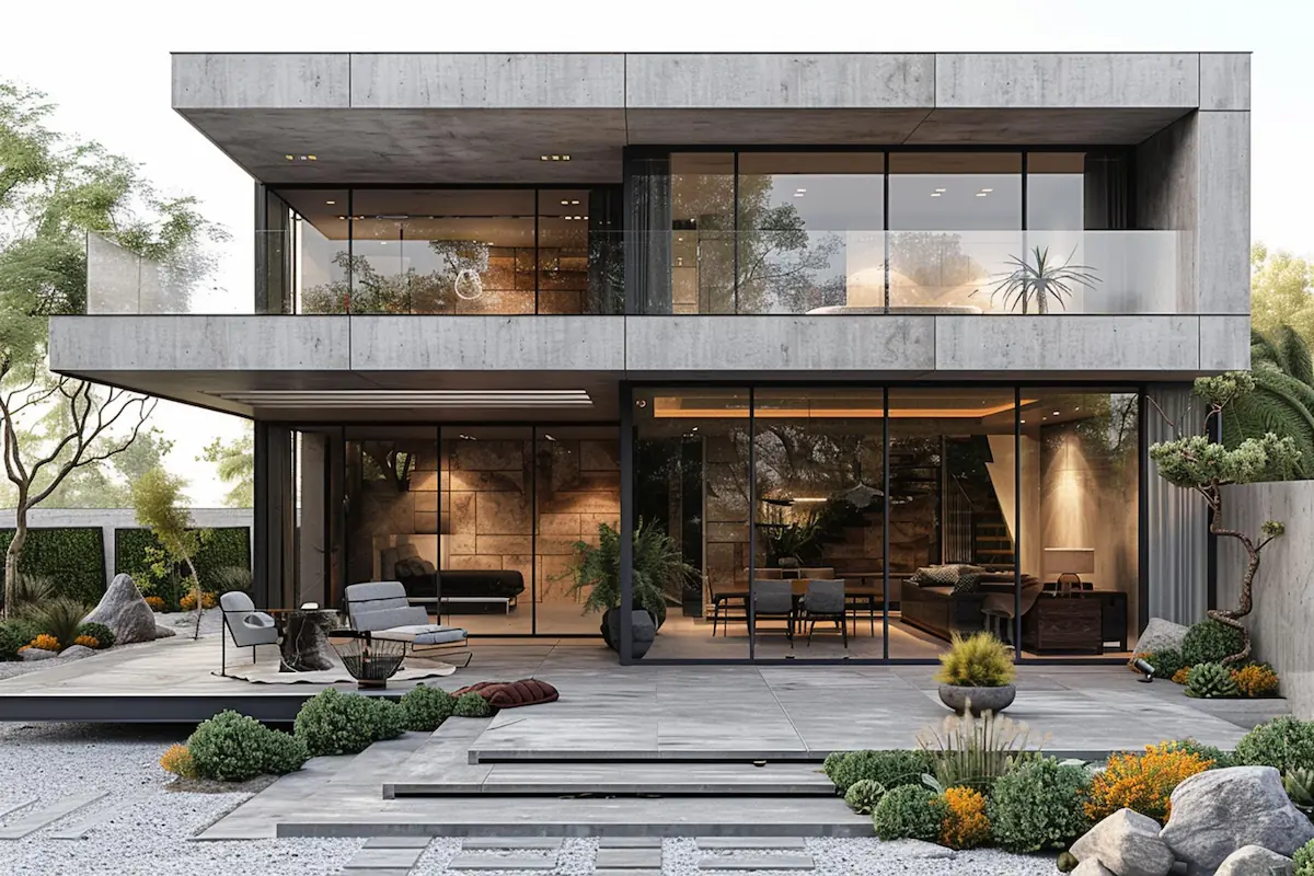 Rumah Modern Minimalis Balkon Kaca